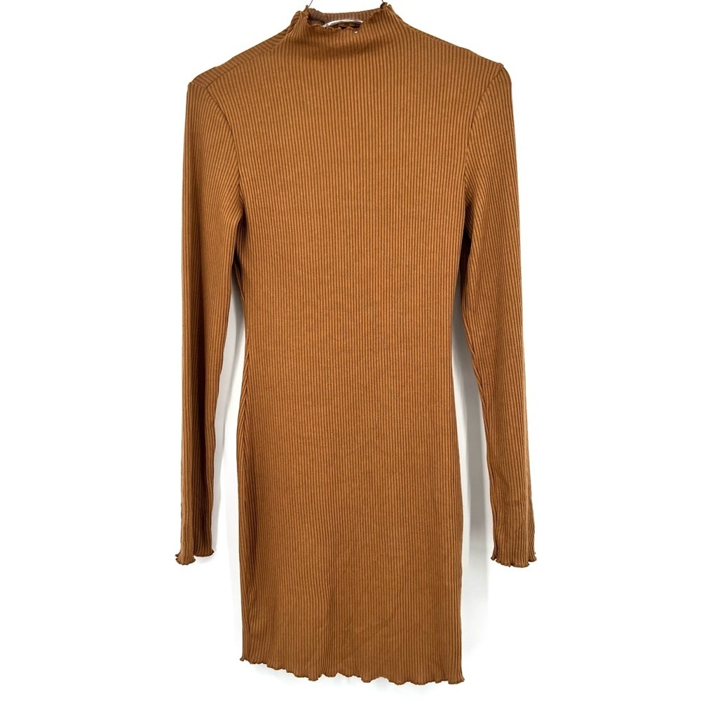Revamped Camel Ribbed Knit Dress Size Large NWT